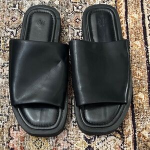 H&M Black Slide Sandals